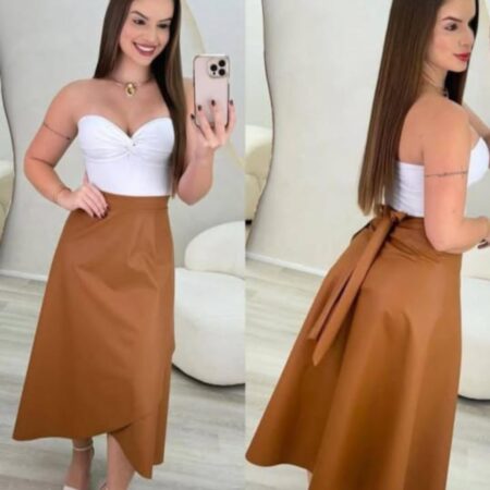 Falda larga eco cuero