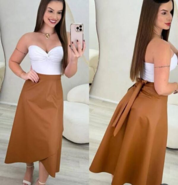 Falda larga eco cuero